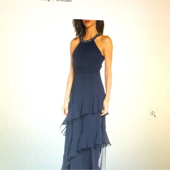 eliza j asymmetric ruffled dress Elegant Vanna Maxi Dress in Black